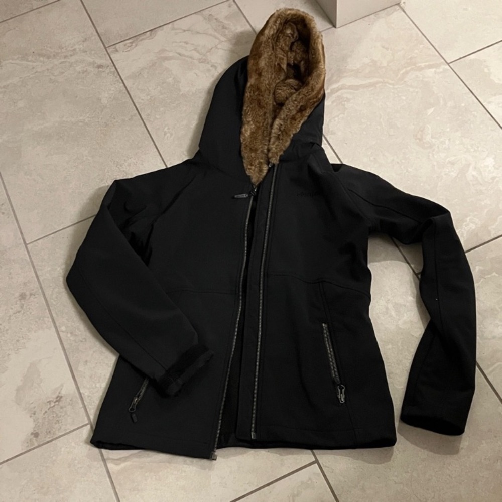 Marmot Black womans Performance Jacket with Faux Fur Lining